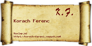 Korach Ferenc névjegykártya
